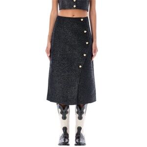 GANNI Sparkle Wrap Midi Skirt